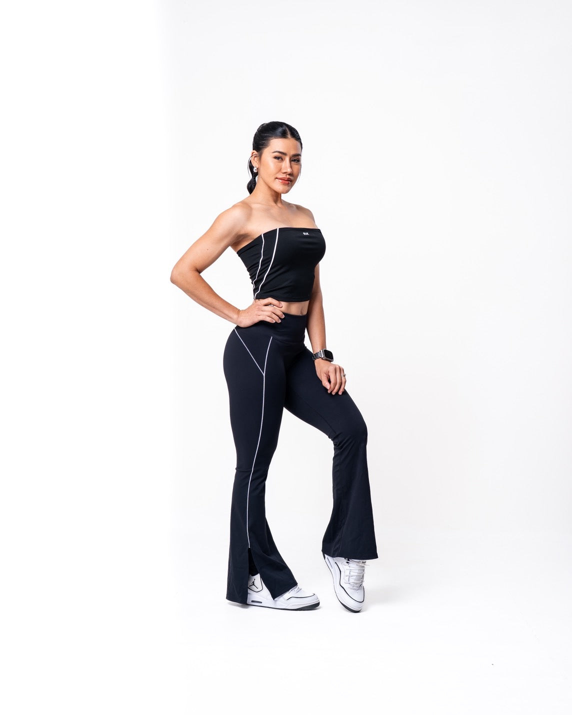 Powerline bell-bottom pants