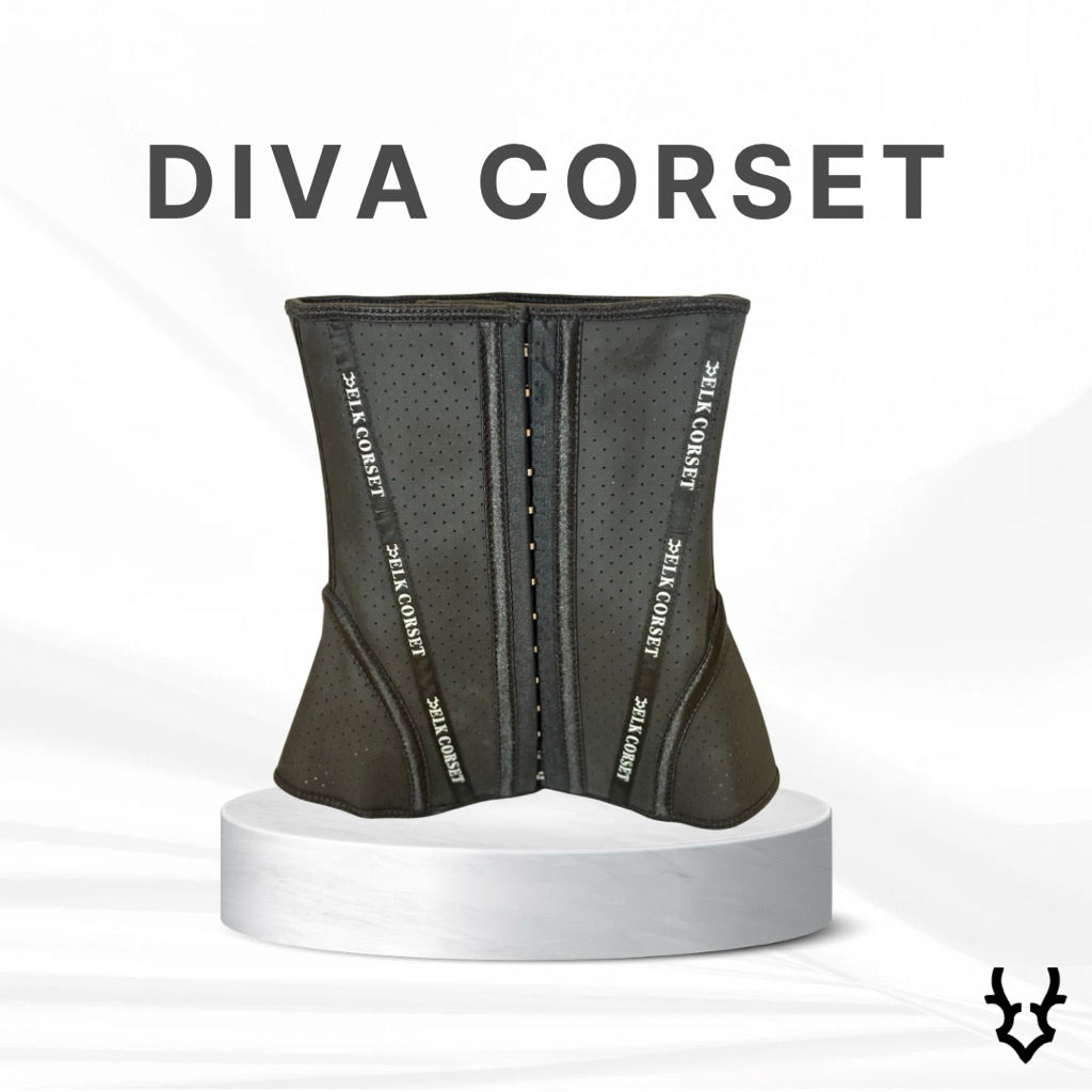Premium Diva classic black corset 9.5"