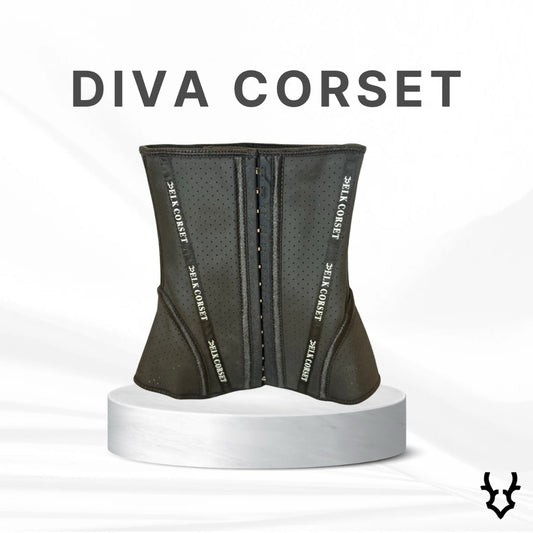 Premium Diva classic black corset 9.5"